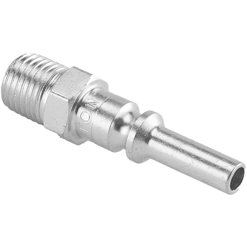 1/4 Inch MNPT L Style Plug Push Type Sleeve Release Silver Case Hardened Steel Plated for 300 PSI air shop use