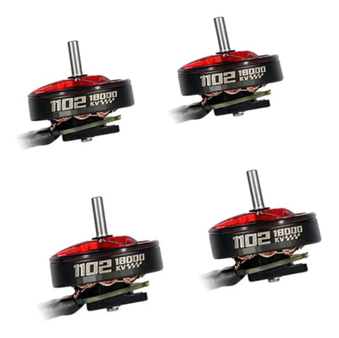4 Pack 1102 Brushless Motors With 18000KV And 22000KV For 75mm Meteor75 Frame RC Whoop Racing Drone Black