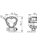 Technical drawing of Bright LED Light Kit For RC Crawlers with dimensions for clover-style spotlight, side and front views shown.