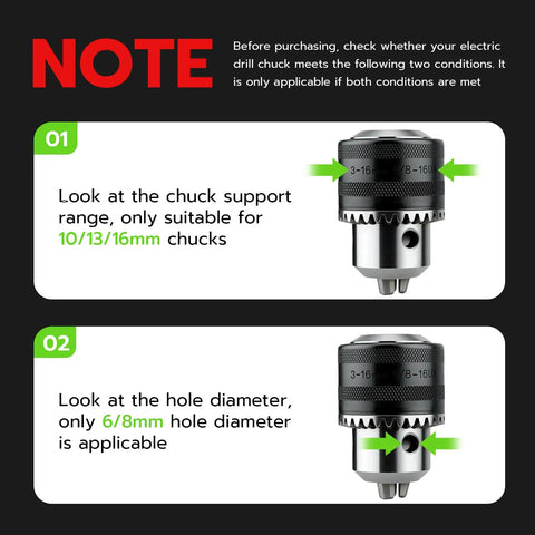 Smooth Operation Universal Ratchet Drill Chuck Key Wrench Set With Dual Socket Heads And Rock Solid Magnetic Grip, showing drill chuck details.