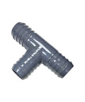 Barbed Tee PVC 3-Way Hose Connector for Irrigation and Plumbing, Multi-Size Kit with 1/2 in, 3/4 in, 1 in, 1-1/4 in, 1-1/2 in, 2 in Fittings, Secure with Hose Clamps, Durable USA Made Irrigation Fitting, Easy Split or Merge Lines gray PVC tee connector