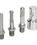 Earth Auger Adapter For 1 To 3 Garden Drill Bits With 2 Slots And 2 Pits, Carbon Steel Construction, 1/2 Inch Thread, Round Shank