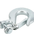 Set Of 2 1/4 Inch Safety Chain Hooks, Beefy 12,600 Lbs Forged Steel Clevis Slip Hooks With Safety Latch, shiny silver finish