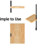 Badass Precision 3 Inch Pin End Scroll Saw Blades 45 Pack image showing wood cutting layout and tools for simple use.
