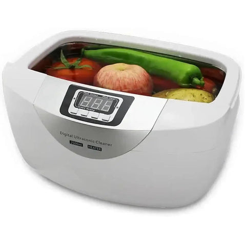 Premium 2.5L Ultrasonic Cleaner With 40KHz Digital Display And Dual Stainless Steel Baskets For Jewelry Watches Glasses And Dental Tools Features A Super Chill Quiet Heat Cycle To Banish Buildup And Keep Shiny filled with fresh produce.
