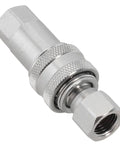 Heavy Duty Carbon Steel Hydraulic Quick Connect Coupler M14x1.5 Female Thread High Pressure Steel Ball Locking Self Closing Stops Leaks Knuckle Tight Thread Under Heavy Industrial Vibration Rock Solid Long Life Handles The Hammer On Big Machines., close-up threaded hydraulic coupler