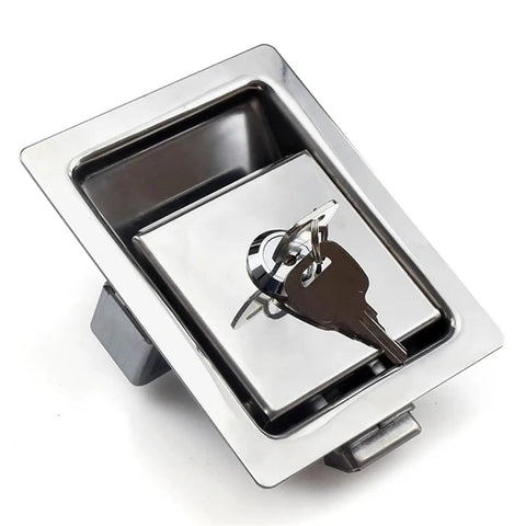 Stainless Steel Visible Push To Close Latches With Pull To Open Mechanism For Same Plane Cabinet Lock 1 Piece With Key