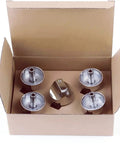 Gas Range Burner Knob Set No Fuss Replacement For GE Cafe Series Stovetop 5 Pack in open cardboard box