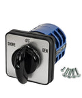 Three Position 3 Phase Manual Rotary Transfer Switch For RV Boat Truck Motorhome Choose Shore Off Gen Power Sources 120 240 Volt AC 30 Amp With Twelve Terminals on panel