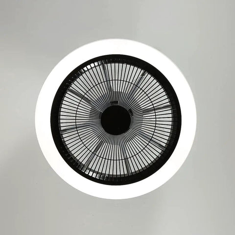 Super Cool 18 Inch Enclosed Ceiling Fan With Remote, 6 Speeds, 3 Color Temperatures, Dimmable LED Light, Low Profile Flush Mount, Reversible Motor, Black