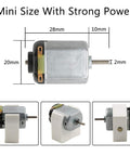 Made For Makers Sntieecr 6 Piece Dc Motors Kit With Mini 3V 15000 RPM Motors and dimension illustrations