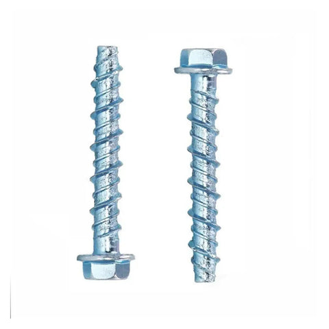 10 Piece M6 M8 Hex Head Concrete Screws Kit For Self Tapping Anchor Bolts, DIY Friendly Install, shown in detail