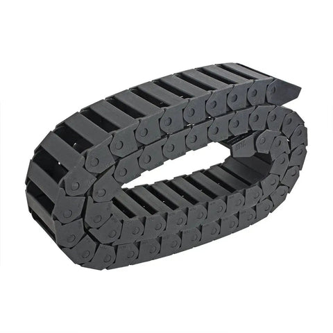 R28 Inner 15mm By 40mm Black Plastic Wire Carrier Drag Chain for CNC 1M Length Linkable Cable Carrier, reinforced nylon.