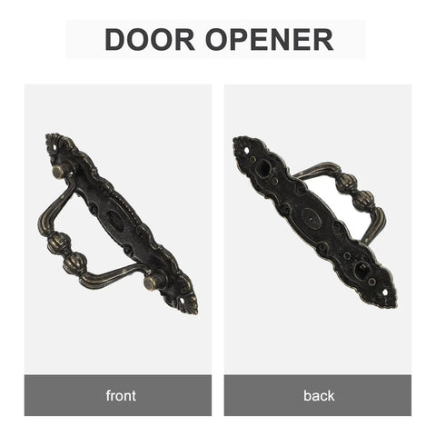 Front and back view of Six Piece Antique Cabinet Handles Set Vintage Drawer Pulls in European Style Zinc Alloy Hardware