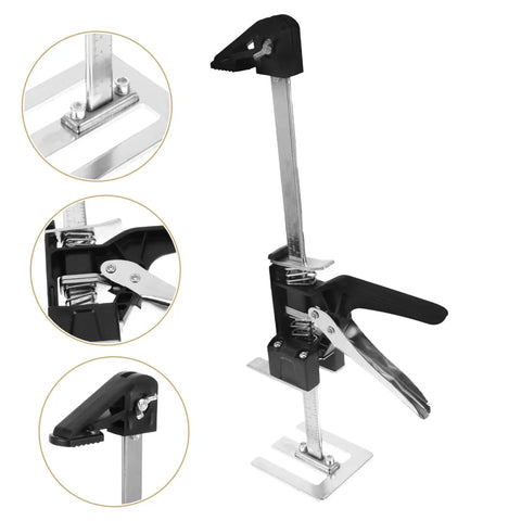 Heavy Duty 2 Piece Furniture Lifter Jack Tools Clear Adjustment Markings For Hassle Free Door Cabinet And Sofa Moving solid steel frame design with measurement guide.