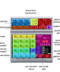 Five Channel USB Bluetooth Audio Mixer With Dope Echo Delay Effects And 48V Phantom Power, buttons and input labels