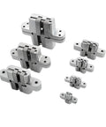 Heavy Duty Concealed Door Hinges Hidden Invisible Hinge 2-Piece Set For Furniture And Cabinet 304 Stainless Steel Silver Metal Hardware 34X140Mm Fits Doors Over 25Mm Thick clean look with sturdy build