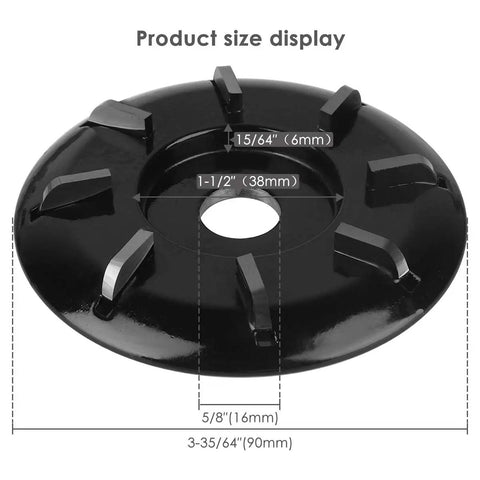 Turbo Wood Carving Disc Curve 8 Teeth For Smooth Fast Milling In Woodworking And Sculpting with size measurements