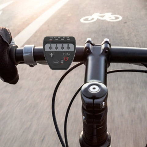 Cool New LED E Bike Display Meter Works With 36V Or 48V Bikes And Supports The Hot 02Omd Protocol For Sweet Accurate Voltage And Gear Readings On Any Ride In Stormy Or Sunny Weather mounted on handlebars