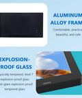 Back view of Straight Fire 15.6 Inch Digital Signage Display with aluminum alloy frame and explosion-proof glass features.