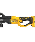 Badass Heavy Duty Cordless Stud And Joist Drill Kit Includes 20V Max Battery And Charger With Anti Rotation Feature And Massive 4 Inch Hole Capacity Designed To Crush Wood Projects Like A Champ side view of drill with 20V battery