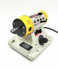 AOXHUGB 350W Multi-Function Lapidary Machine Wet Polishing Lathe for Jade Stone with yellow motor and control knob.