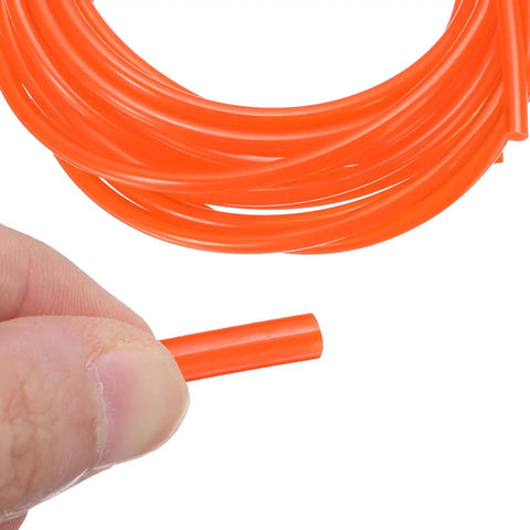 5mm Diameter Polyurethane Round Belt, 3 Meters Long Orange Smooth Surface Drive Belt segment in hand
