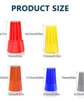 Versatile 25 Pack Wire Nuts For 10 to 22 AWG With Color Coded Twist On Wire Caps Spring Loaded Insulated Connectors Kit For Radios Stereos Speakers Lights Fans And More BURMONG showing product size details