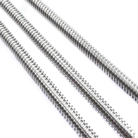 Smooth And Strong 8mm T8 Trapezoidal Lead Screw Kit With Brass Nut, Featuring Precision Threads And Low Friction For Perfect Lifting Projects At 200 To 600mm Lengths, silver threaded rods