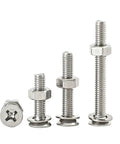 M6 Countersunk Cross Head Screws And Nuts Kit In Stainless Steel SS304 50 Sets, set of screws and nuts