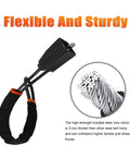 Universal Seventeen Inch Steering Wheel And Seat Belt Lock For Vehicles SUVs And Golf Carts, braided steel wire close-up
