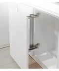 Smooth And Sleek Cabinet System Door With Lateral Hinge in white showing quiet sliding rails for wardrobe or closet
