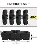 Two Pairs Bicycle Brake Pads Replacement For HS11 HS22 HS24 HS33, Durable Rubber Pads, Product Size Dimensions Shown
