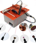 Mini Dual Motor Table Saw With 360W For Hella Precise Woodworking Cuts And Sweet Home Shop Projects Featuring Badass Aluminum Alloy Platform Setup Now with various attachments.
