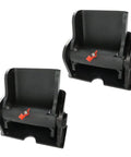Heavy Duty Greasable Weld On Solid Steel Dump Trailer Hinges Pair showing robust black steel build with red pin feature.