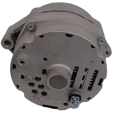 Hassle Free 12 Volt Alternator Conversion Kit For Classic Tractors includes a detailed view of the alternator, showcasing its design.