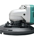 Close-up of 5-Inch SJS High Power Angle Grinder With 13 Amp Motor, Variable Speed, durable gear showing mechanical clutch mechanism.
