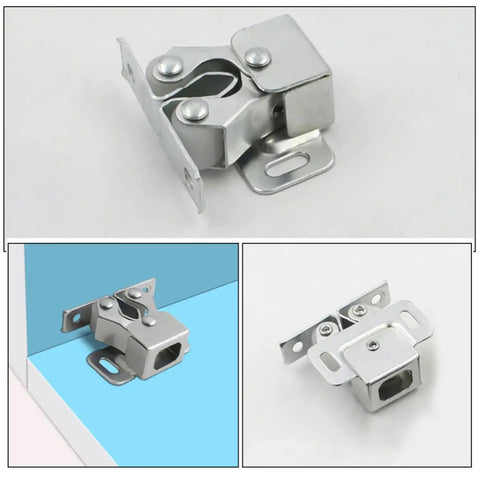8 Pack Ball Latch Double Roller Door Catch Set For Cabinets And Closets, Heavy Duty Steel Build With Reliable Closure, Easy Install