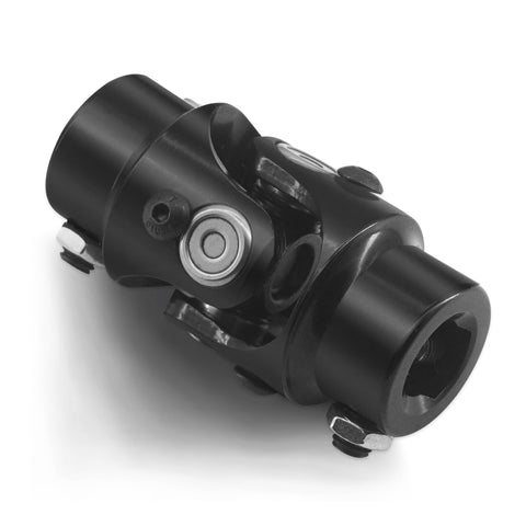 Three Quarter Inch Double D Steering Shaft Universal Joint Built Tough With Powder Coated Black Finish on white background