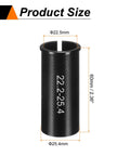 Aluminum Bike Seat Post Shim 22.2mm To 25.4mm 60mm Length Reduction Sleeve with size specifications visible