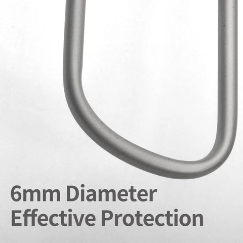 Close-up of Beefy Titanium Rear Derailleur Guard Rack Protector for Mountain and Road Bikes, highlighting 6mm diameter