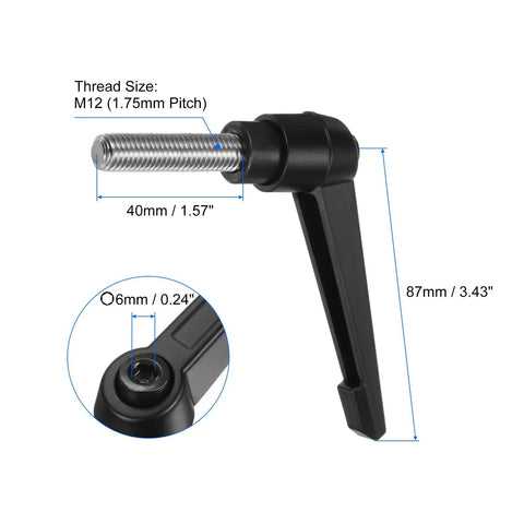 4 Pack Clamping Lever Handles M12 X 40Mm With 304 Stainless Steel Threaded Male Studs Adjustable Locking Quick Release Ratchet