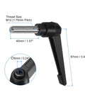 Kick Ass Heavy Duty Clamping Lever Handles 2 Pack M12 X40Mm 304 Stainless Steel with detailed threaded bolt and dimensions.