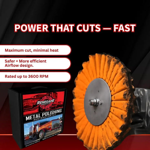 Big Rig And Semi Truck Metal Polishing Complete Kit With Buffing Wheels Buffing Compound Safety Flanges 12 Piece Kit