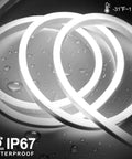 LED Neon Rope Light 50ft Flexible Strip White 6000K 120V IP67 Waterproof Connectable With Dimmer Easy Install coiled in water scene