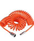 Pro Grade Polyurethane Coiled Air Hose With Twist Free Swivel End Fittings Grease Resistant Pneumatic Spiral Tube for Air Compressor