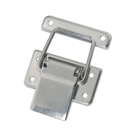 Stainless Steel Cabinet Hasp Latch Lock Hardware Two Pack With Mounting Screws Spring Loaded Toggle Catch For Mechanical Equipment Case Rust Resistant Heavy Duty Durable DIY Security Upgrade
