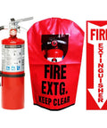 Killer Grade Class ABC Dry Chemical Fire Extinguisher With Wall Mount Hardware Weather Resistant Storage Cover and Clear Safety Sign