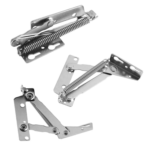 Heavy-Duty 80-Degree Lift Up Cabinet Hinges For Cabinets And Folding Sofa Beds Stainless Steel Left And Right Plated Finish Hinge Set