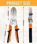 5 Eave Groove Sheet Metal Crimper With Dual Color TPR Handle And Safety Lock, compact design size illustration
